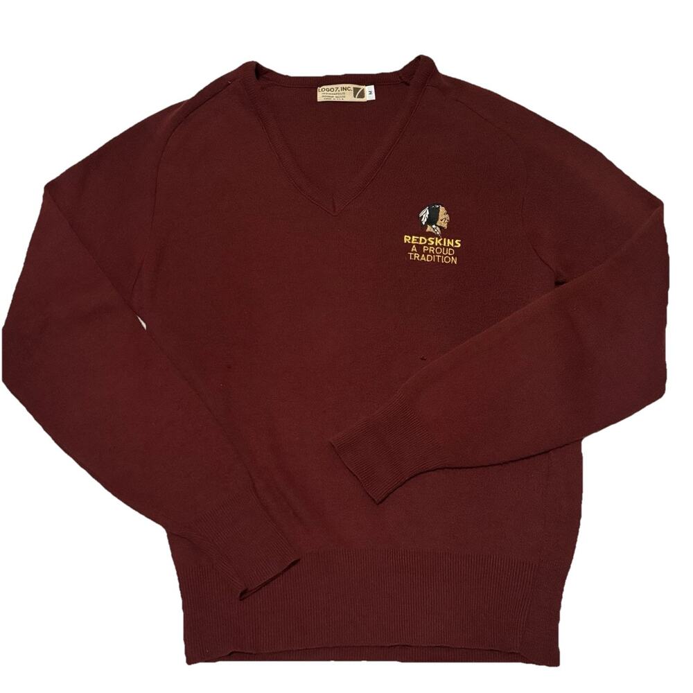Washington Redskins NFL Logo 7 Vintage Classic Burgandy Sweater Size Medium